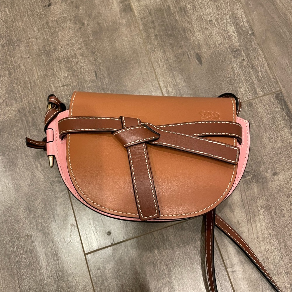 Loewe Mini Gate Pink and Brown